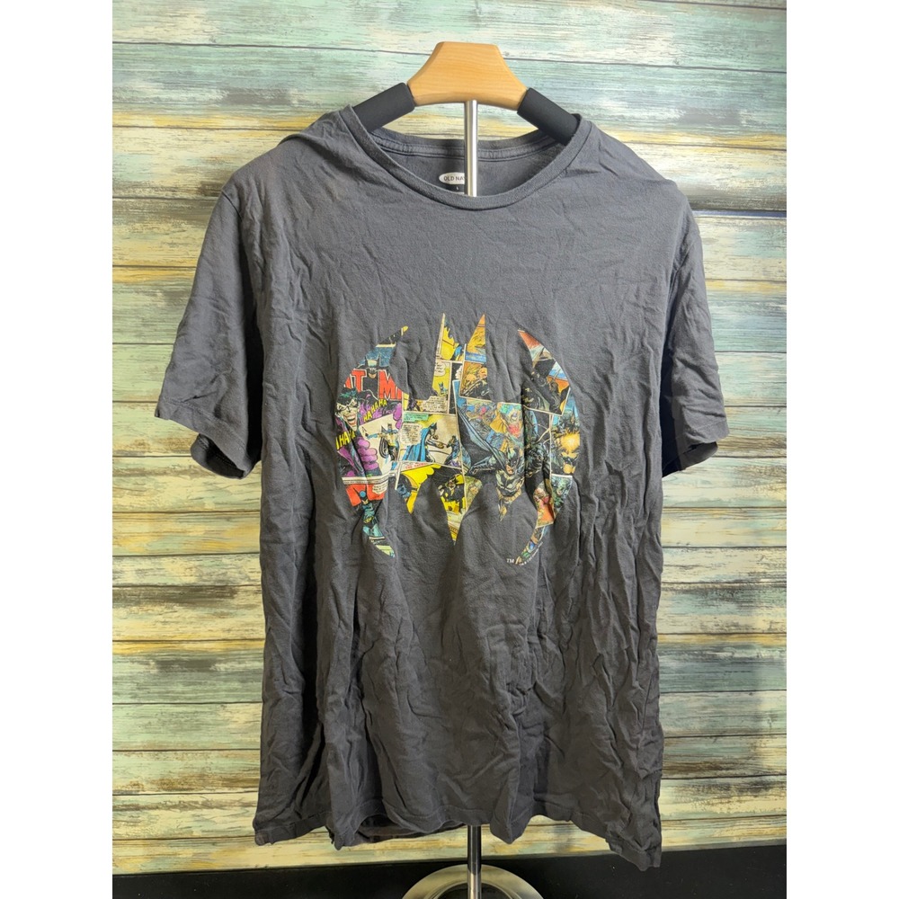 Old Navy Batman Graphic T-Shirt Large Grey Good DC Comics Logo Tee